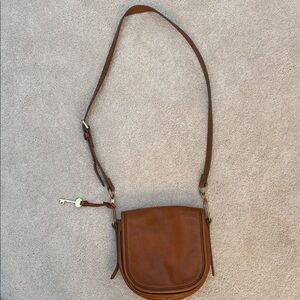 Fossil Tan Leather Crossbody Bag